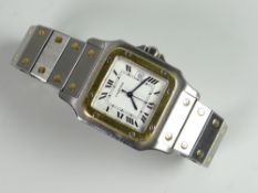 CARTIER LADIES AUTOMATIQUE SANTOS GALBEE STAINLESS STEEL WRISTWATCH, numbered to reverse