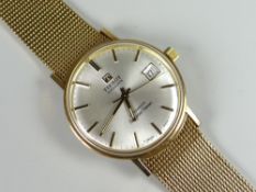 TISSOT VISODATE AUTOMATIC SEASTAR SEVEN 9CT GOLD WRISTWATCH, on 9ct gold strap. 63.4 grams