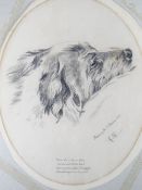 SIR EDWIN HENRY LANDSEER (1802-1873) pencil drawing - oval format head portrait of a long haired do