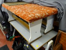 'A' frame formica topped kitchen table with two benches
