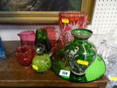 Parcel of coloured glassware