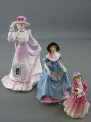 Royal Doulton figurine 'Jessica' by M Young, a Coalport china figurine 'Penelope' and a tiny Royal