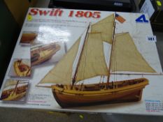 Boxed Swift 1805 model boat for assembly