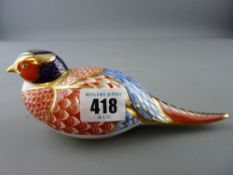 Royal Crown Derby resting pheasant paperweight