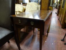 Regency mahogany twin flap Pembroke table with single end drawer