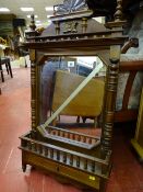 Ornate wall mirror with galleried shelf and base drawer