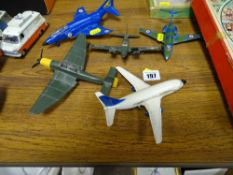 Parcel of diecast airplanes including Dinky, Meccano, Boeing, Dinky Toys Phantom II etc