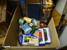 Box of miscellaneous household items, diecast vehicles etc
