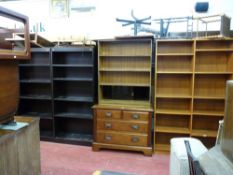 Edwardian mahogany dressing table base having two long and two short drawers with metal handles