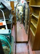 Modern cheval mirror with bevelled glass