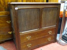 Polished blanket box with two base drawers