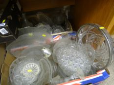 Three boxes containing large parcel of mainly vintage glassware