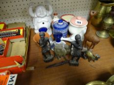 Parcel of mixed ornaments, porcelain, treen etc