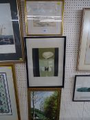 H KINDER oil on board - tree lined lane with figure on a bridge, signed 49.5 x 28 cms, GATTO limited