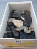 Quantity of unpolished mineral rocks