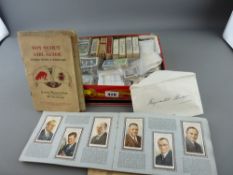 Tin of cigarette cards - floral and sporting subject matters
