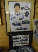 Two prints - racing driver Graham Hill