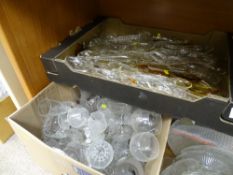 Large parcel of glass serving spoons etc