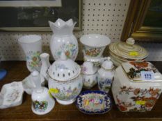 Parcel of Aynsley 'Wild Tudor' items, Masons etc