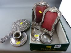 Pair of well shaped silver easel portrait frames (glass on one loose - beware!), a silver backed