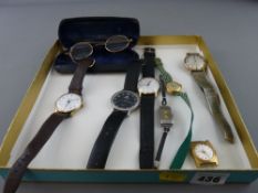 Seven various watches (four gent's and three lady's) and a Pince-nez in a case