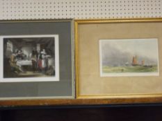 Early 20th Century English School oil on canvas - lake scene with trees and boat, indistinctly