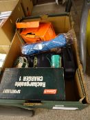 Boxed Sport Light, boxed Black & Decker circular saw attachment, Sony cassette player etc and sundry