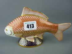 Crown Derby salmon paperweight