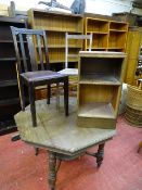 Edwardian octagonal dining table, cane seated chair and similar items