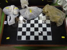 Good size chess board with quantity of miscellaneous counters