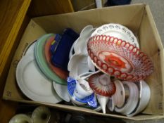 Box of mixed glassware and china