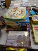 Parcel of approx ten boxed jigsaws including one of Conwy