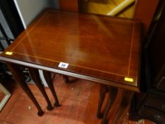 Reproduction mahogany nest of three coffee tables