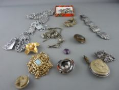 Parcel of mixed jewellery, white metal bracelets, chains etc