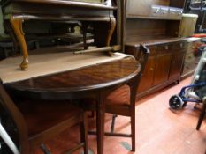 Stag Minstrel dark wood lounge unit with dining table and four chairs