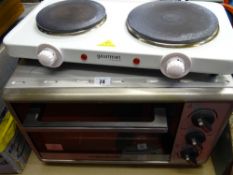 Tabletop grill and a tabletop hob E/T