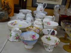 Parcel of Continental floral china teaware and a parcel of George Jones and other teaware