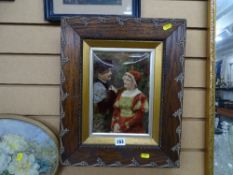 ALFRED SEIFERT coloured crystoleum - two lovers, 25 x 18 cms