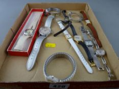 Parcel of ten lady's and gent's watches, majority Quartz