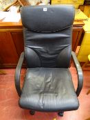 Black leather effect office chair