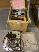Box of Kodak and other vintage projector items
