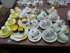 Large parcel of floral and other cabinet cups and saucers and mixed teaware including Aynsley,