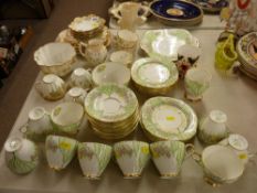 Parcel of Royal Standard bone china teaware, Belleek vase, Wileman & Co beaker and other Staffs