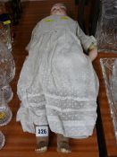 Continental porcelain headed antique doll