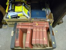 Neatly bound volumes of 'New Universal Encyclopaedia' and a quantity of mixed books
