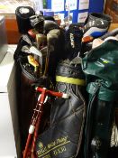 Very large quantity of golf clubs, bags, trolley etc