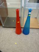 Two art glass vases