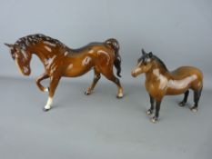 Two Beswick pottery horse figurines