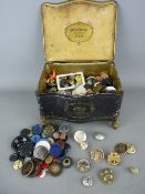 Vintage State Express cigarettes tin of vintage buttons