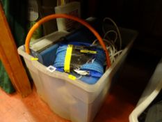 Tub of camping gas stove, quantity of garage tools, spanners etc E/T